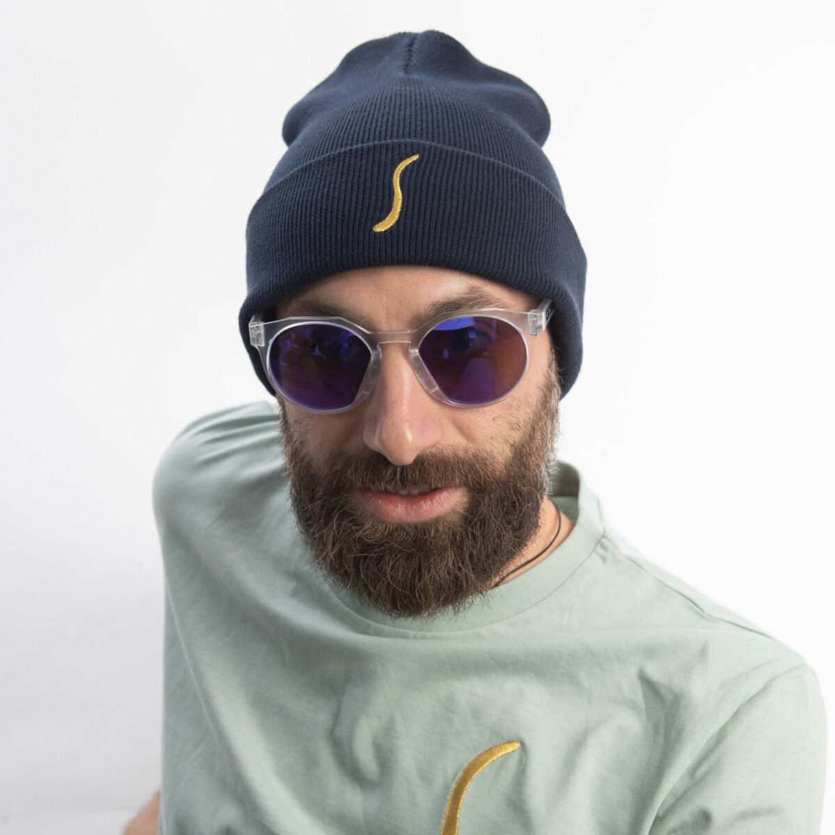 Gold Flake beanie Navy - immagine 3