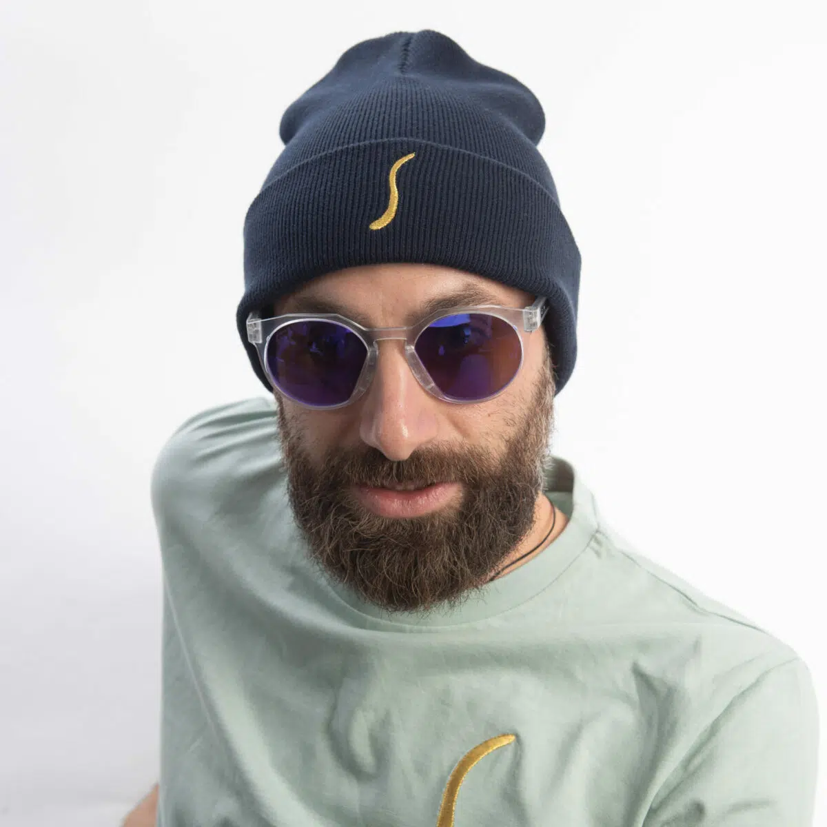 Gold Flake beanie Navy - immagine 3